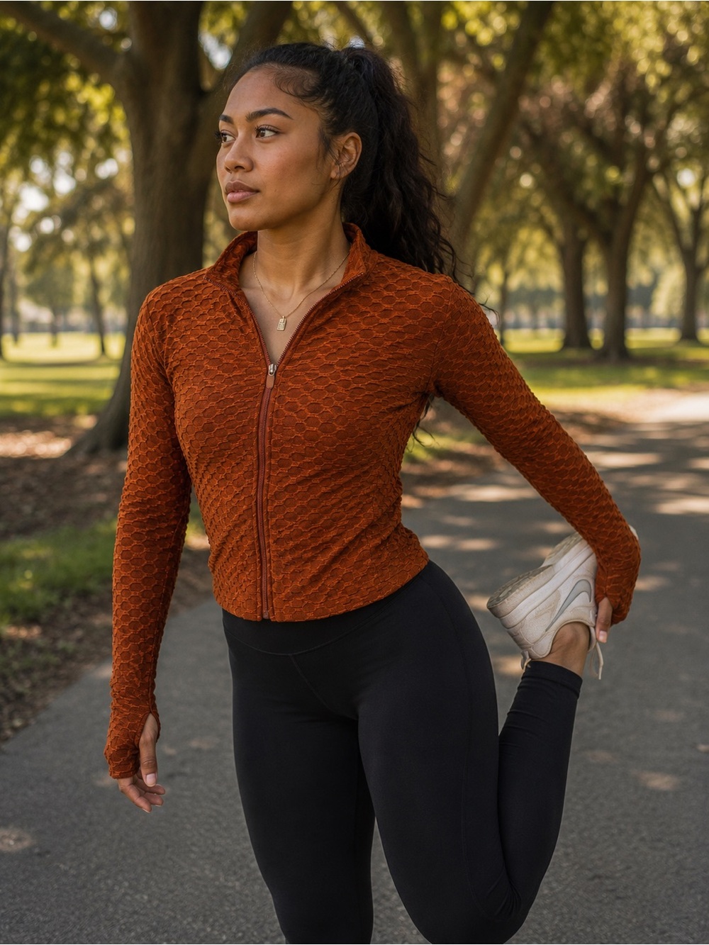 Hot Kiss Textured Top in Rust Orange